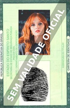 Imagem hipotética representando a carteira de identidade de Carolina Deslandes