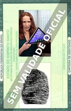 Imagem hipotética representando a carteira de identidade de Catherine Tate