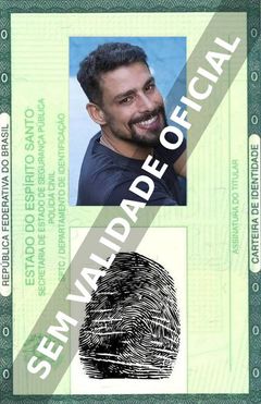 Imagem hipotética representando a carteira de identidade de Cauã Reymond