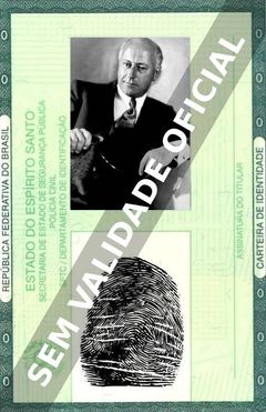 Imagem hipotética representando a carteira de identidade de Cecil B. DeMille