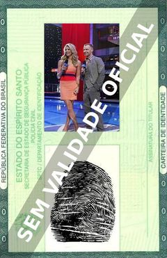 Imagem hipotética representando a carteira de identidade de Charissa Thompson