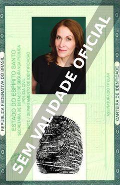 Imagem hipotética representando a carteira de identidade de Charla Bocchicchio