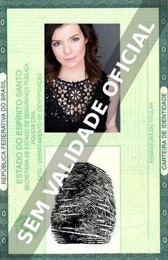 Imagem hipotética representando a carteira de identidade de Cherami Leigh