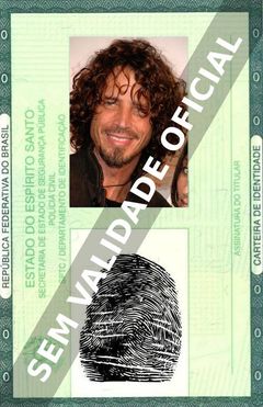 Imagem hipotética representando a carteira de identidade de Chris Cornell