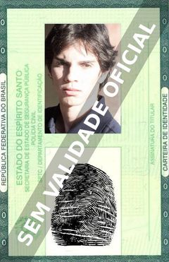 Imagem hipotética representando a carteira de identidade de Chris Dantas