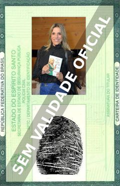 Imagem hipotética representando a carteira de identidade de Ciça Camargo
