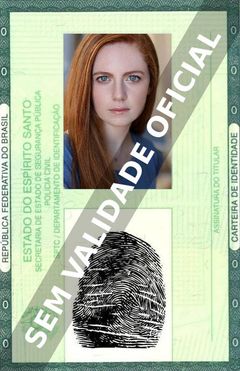 Imagem hipotética representando a carteira de identidade de Clare Foley