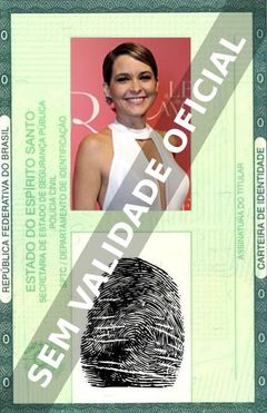 Imagem hipotética representando a carteira de identidade de Cláudia Abreu