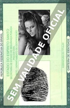 Imagem hipotética representando a carteira de identidade de Claudia Cardinale