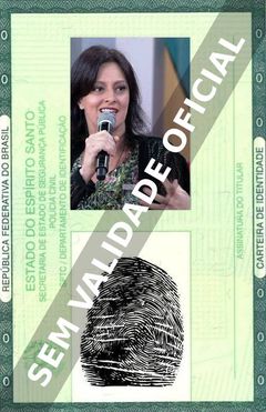Imagem hipotética representando a carteira de identidade de Claudia Missura