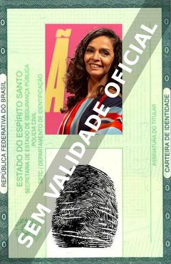 Imagem hipotética representando a carteira de identidade de Claudia Ohana