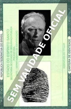 Imagem hipotética representando a carteira de identidade de Clint Eastwood