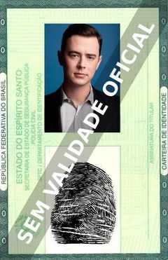 Imagem hipotética representando a carteira de identidade de Colin Hanks