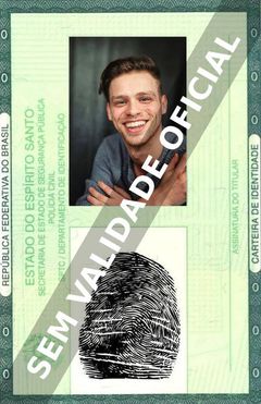 Imagem hipotética representando a carteira de identidade de Connor Calland
