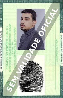 Imagem hipotética representando a carteira de identidade de Dan Claudino