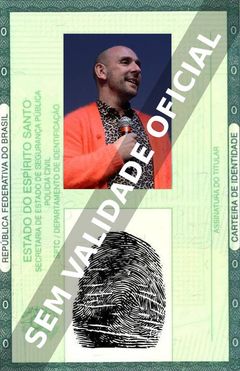 Imagem hipotética representando a carteira de identidade de Dan Mazer
