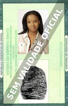 Imagem hipotética representando a carteira de identidade de Dana Davis