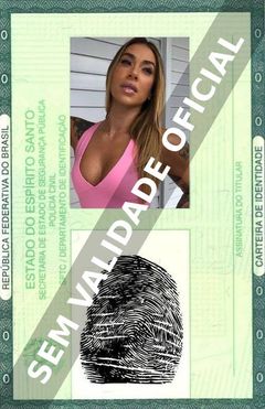 Imagem hipotética representando a carteira de identidade de Dani Bolina
