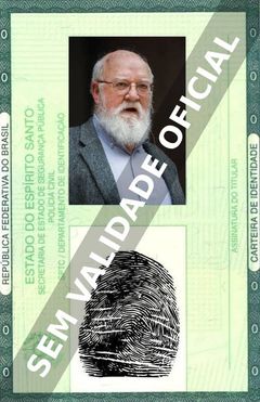 Imagem hipotética representando a carteira de identidade de Daniel C. Dennett