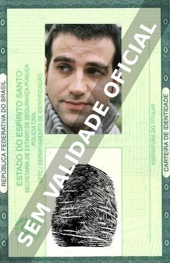 Imagem hipotética representando a carteira de identidade de Daniel Hendler