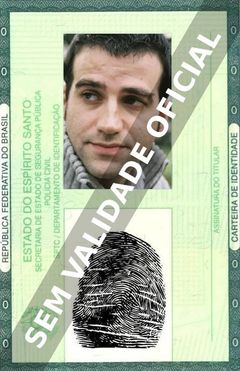 Imagem hipotética representando a carteira de identidade de Daniel Hendler