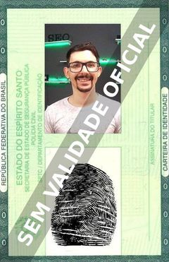 Imagem hipotética representando a carteira de identidade de Daniel Paz