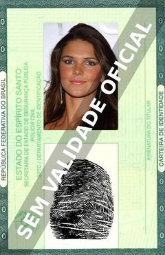 Imagem hipotética representando a carteira de identidade de Daniella Sarahyba