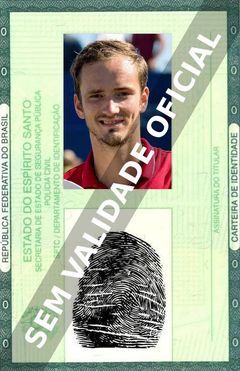 Imagem hipotética representando a carteira de identidade de Daniil Medvedev
