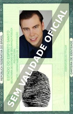 Imagem hipotética representando a carteira de identidade de Darin Mangan