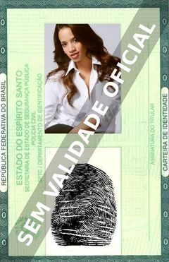 Imagem hipotética representando a carteira de identidade de Dascha Polanco