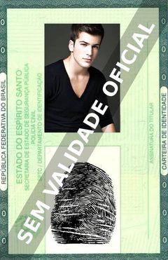 Imagem hipotética representando a carteira de identidade de David Carreira