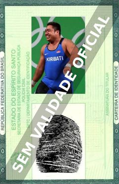 Imagem hipotética representando a carteira de identidade de David Katoatau
