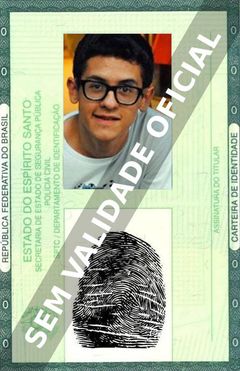 Imagem hipotética representando a carteira de identidade de David Lucas