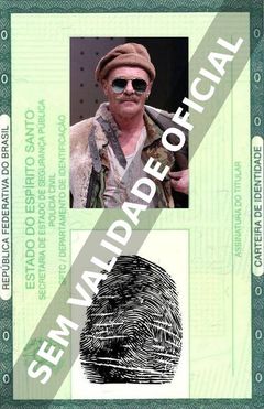 Imagem hipotética representando a carteira de identidade de David Rintoul