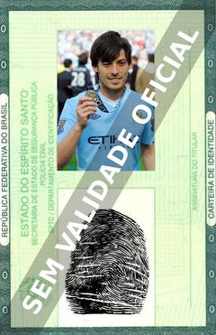 Imagem hipotética representando a carteira de identidade de David Silva