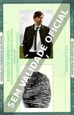 Imagem hipotética representando a carteira de identidade de David Tennant