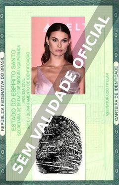 Imagem hipotética representando a carteira de identidade de Dayane Mello