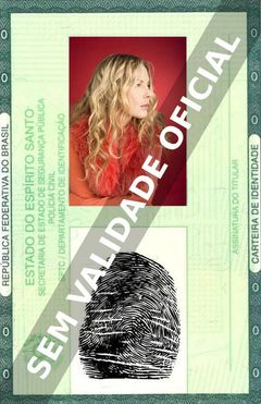 Imagem hipotética representando a carteira de identidade de Deborah Kara Unger