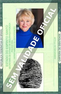 Imagem hipotética representando a carteira de identidade de Dee Wallace