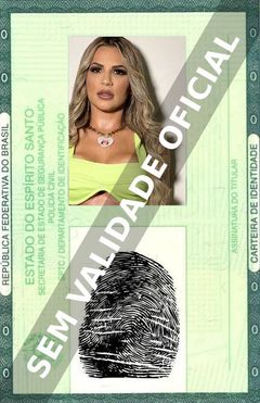 Imagem hipotética representando a carteira de identidade de Deolane Bezerra