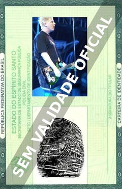 Imagem hipotética representando a carteira de identidade de Dexter Holland