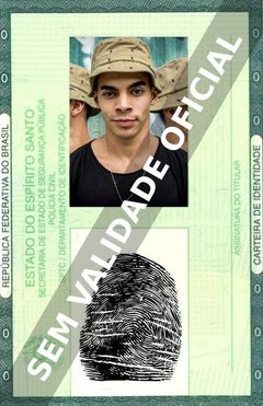 Imagem hipotética representando a carteira de identidade de Dhonata Augusto