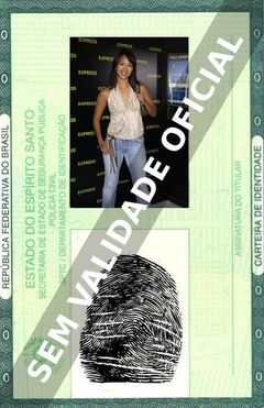 Imagem hipotética representando a carteira de identidade de Diane Mizota