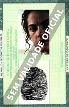 Imagem hipotética representando a carteira de identidade de Dolores Fonzi