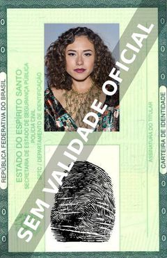 Imagem hipotética representando a carteira de identidade de Dora Madison