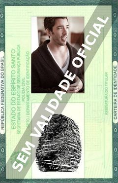 Imagem hipotética representando a carteira de identidade de Drew Scott