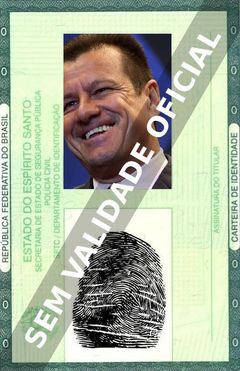 Imagem hipotética representando a carteira de identidade de Dunga