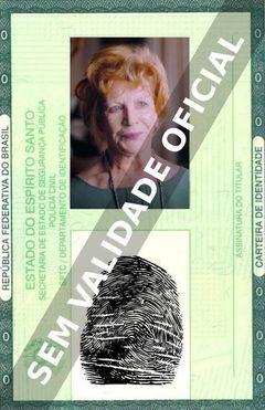 Imagem hipotética representando a carteira de identidade de Edna O'Brien