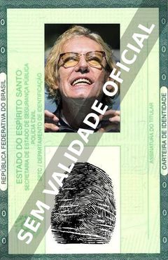 Imagem hipotética representando a carteira de identidade de Eduardo Dussek