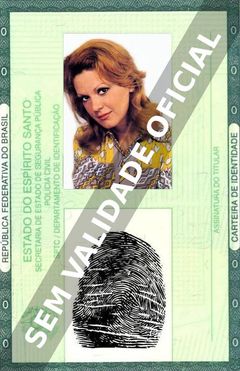 Imagem hipotética representando a carteira de identidade de Elaine Cristina